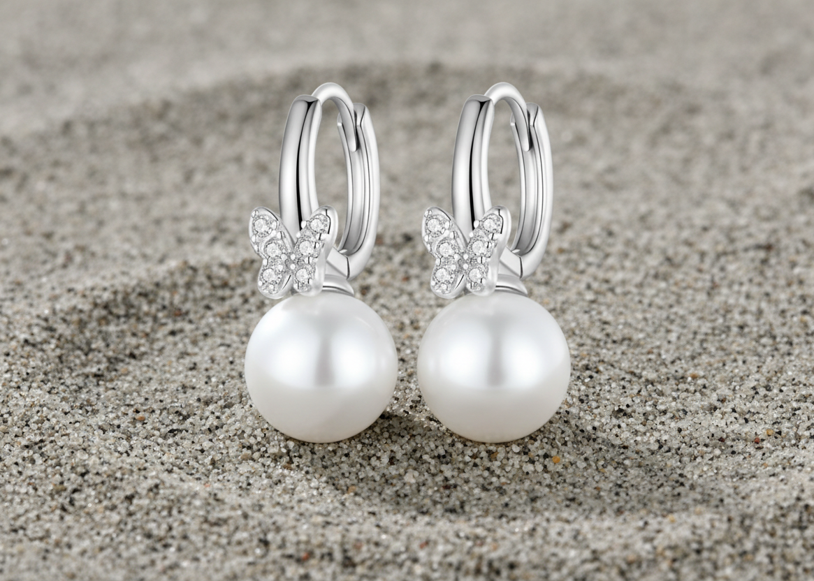 Butterfly Pearl Earrings