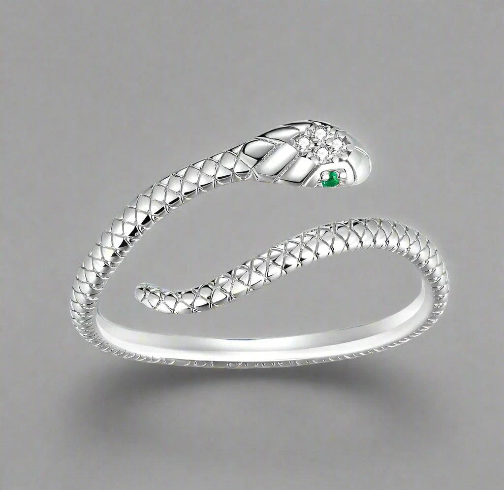 Snake Inspired Ring - Sterling Silver