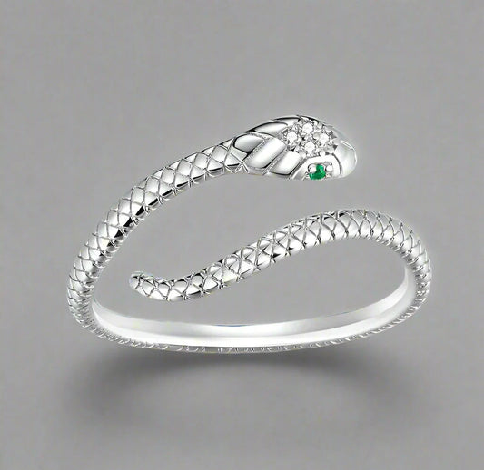 Snake Inspired Ring - Sterling Silver
