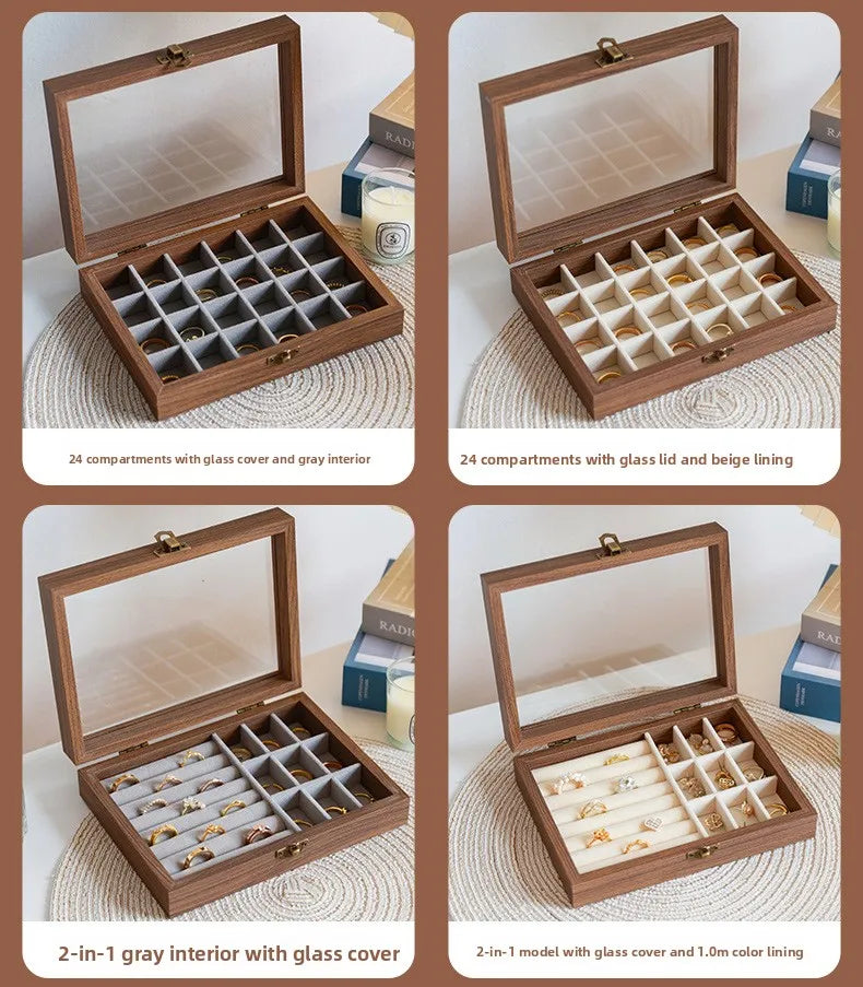 Walnut Jewellery Organiser