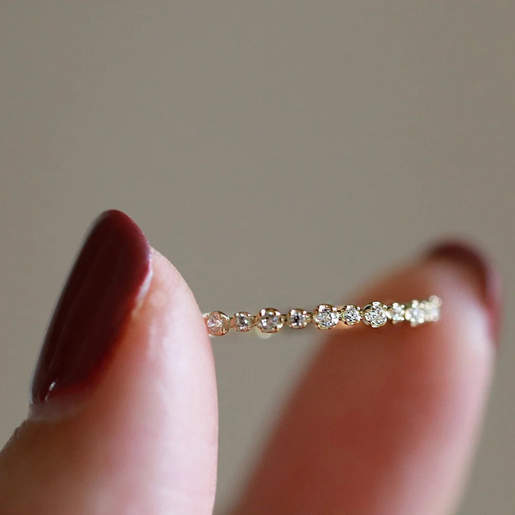 Sparkling Gold Plated Ring - Sterling Silver with 14K Gold