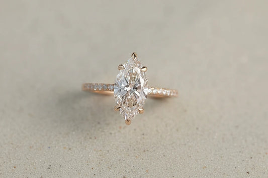 2ct Moissanite Diamond Marquise Ring (Silver and Gold options)