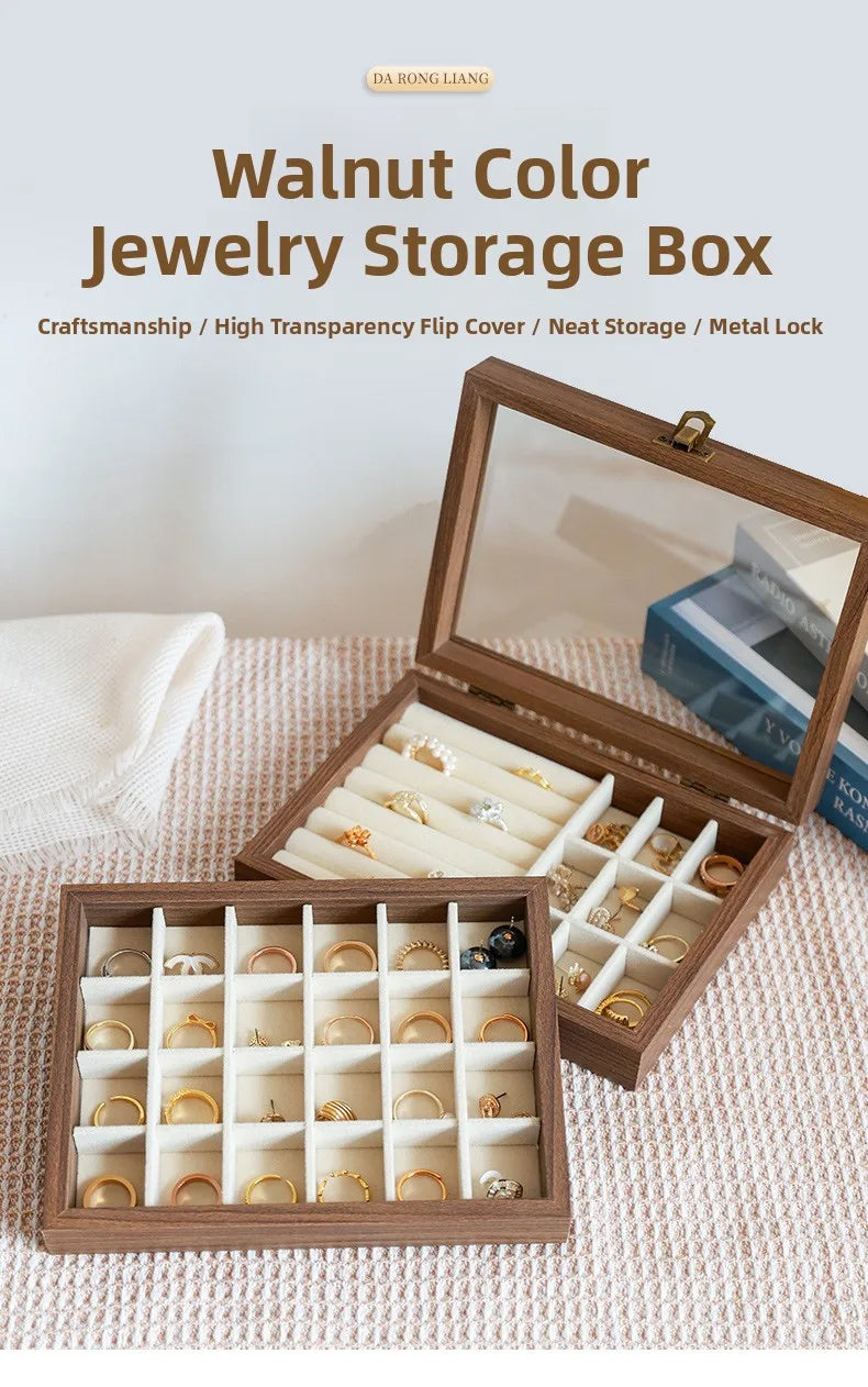 Walnut Jewellery Organiser