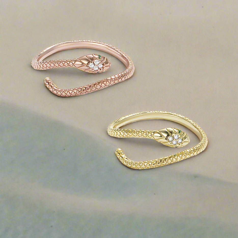 Snake Inspired Ring - Sterling Silver