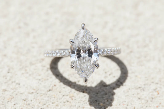 2ct Moissanite Diamond Marquise Ring (Silver and Gold options)