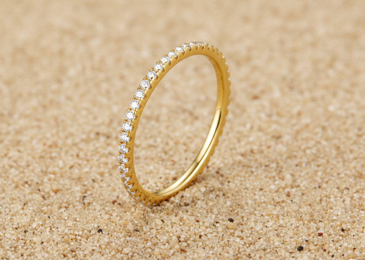 925 White Gold Ring with Zirconia Stones