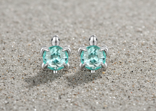 925 Sterling Silver Turtle Earrings