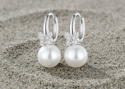 Butterfly Pearl Earrings