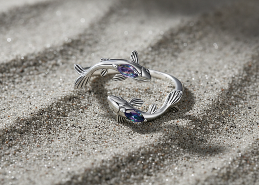 Double Swimming Fish Ring